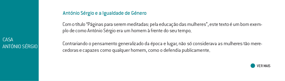 António Sérgio e a Igualdade de Género