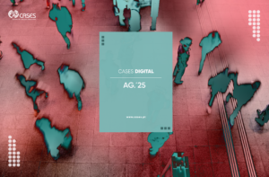 Pessoas a andar, capa da newsletter, efeito cromático